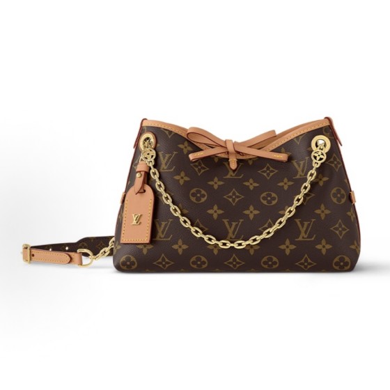 LOUIS VUITTON Carryall BB 印花图案可调节肩带  单肩包  棕⾊